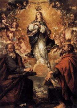 Juan De Valdes Leal : Virgin Of he Immaculate Conception With Sts Andrew And John The Baptist